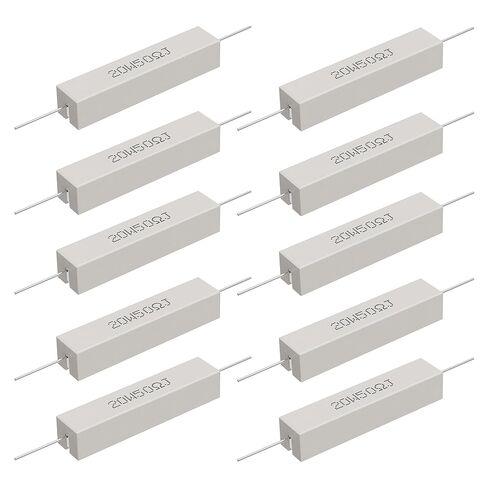 Cement Resistor, 10PCS 20W 8 Ohm 5% Axial Lead Wire Resistor White Wound Fixed Ceramic Resistors Wirewound Power Resistors Flame Heat Moisture Resistance Precharge Horizontal Resistors in Kuwait