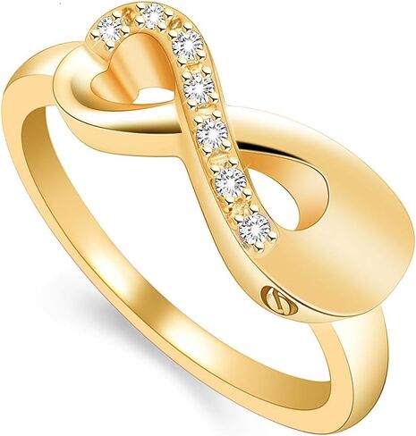 Cremation Ring for Ashes Crystal Infinity Ring Memorial Keepsake Urn Ring Holder Ash for Pet/Human Urn Ring for Women in Kuwait