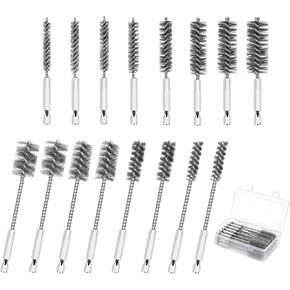 16 Pcs Stainless Steel Bore Brush Set, Heavy Duty Wire Brush for Drill with Hex Shank, Bristles Bore Cleaning Brush Set for Power Drill, Rust, Tube Cleaning in Kuwait