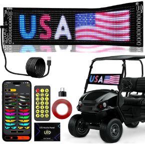 DITRIO Golf Cart Devil Eyes Light، 23x5in عيون LED مرنة قابلة للبرمجة للزجاج الأمامي للسيارة مع التطبيق / جهاز التحكم عن بعد، عيون إلكترا عالية السطوع DIY متحركة لشاحنات عربة الجولف وديكور سيارات الدفع الرباعي in Kuwait