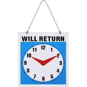 Plastic Time Indicator Highly Visible Out to Lunch Signs for Office Door Will Return Sign Be Back Sign with Clock Design Perfect for Business Use and Directing Customers with Clear Readability in Kuwait
