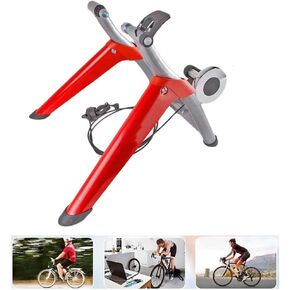 Bicycle Turbo Trainer,Exercise Bicycle Trainer Stand Stationary Indoor Magnetic Resistance 6 Levels Adjustable Fold Storage Travel Home Sport Fitness Red in Kuwait