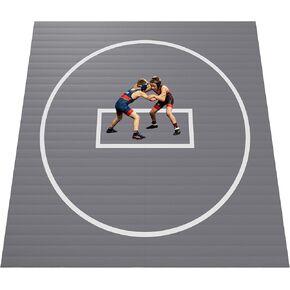Wrestling Mat for Home, 10' x 10' / 8' x 8'/ 5' x 10' Grappling Mat for BJJ, MMA, Jiu Jitsu, Judo, Gym, Roll-Up Wrestling Practice Mat for Kids & Adults，Easy to Clean Indoor/Outdoor in Kuwait