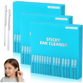 أعواد تنظيف الأذن اللزجة - عناية لطيفة ومرئية بالأذن، مسحات أذن لزجة، مسحات رأس ناعمة لاصقة قابلة لإعادة الاستخدام، أعواد تنظيف الأذن اللاصقة لجميع الأعمار (3 صناديق) in Kuwait