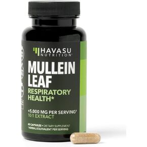 كبسولات أوراق مولين لصحة الجهاز التنفسي - 500 ملغ من مستخلص مولين لدعم الرئة ووظيفة المناعة - عدد 60 - كبسولات نباتية وغير معدلة وراثيًا - مكمل عشبي للصحة اليومية - كمية تكفي لمدة شهرين in Kuwait