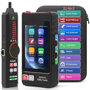 جميع الميزات، جهاز اختبار كابر الشبكة متعدد الوظائف، استمرارية UTP، جهاز تتبع الكابلات، جهاز اختبار شبكة بشاشة لمس IPS مقاس 4 بوصة، يدعم TDR، DMM، OPM، مقياس المستوى، أدوات الشبكة، كشف POE++، RJ45 TDR، الطول، FTP، NCV (S) in Kuwait