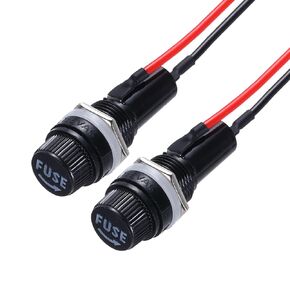 Meccanixity 10pcs لوحة Mount Fuse حامل 5 × 20 مم AC 250V 10A/AC 125V 15A حاملي الصمامات المسمار مع الأسلاك المسلحة مسبقًا ، ميناء. in Kuwait