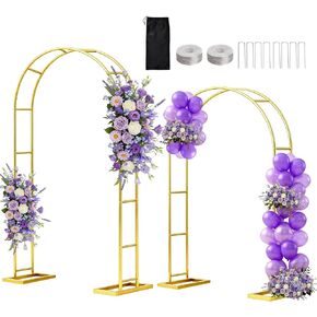 Wedding Arch Backdrop Stand 7.2 قدم ، مجموعة 6 أقدام من 2 ، Gold Metal Balloon Arch Stand for Gender Canner Cenlemony Anniversary Crevanizar in Kuwait