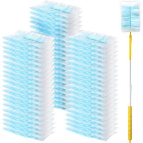 60 Count Electrostatic Duster Refills Compatible with Swiffer Duster,Multi-Surface Dusting Refills,Microfibre Dusters for Cleaning with 1Pcs Short Handle,Unscented in Kuwait