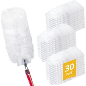 30 Pack Duster Refills Compatible with O-Cedar Flex & Catch Duster, 360° Heavy Duty Disposable Duster Refills Replacement, 3X More Dust Cleaning Than Feather Dusters in Kuwait