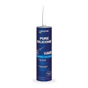 BOSTIK Pure Silicone White 10.1oz Silicone Caulk & Sealant for Kitchen & Bath | Professional Grade, 100% Waterproof | Internal/External Use | UV, Mildew, Shrink & Crack Resistant | 1 Cartridge in Kuwait