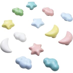 خزانة غرفة النجوم والسحب والأقمار والأثاث السيراميك وخزائن الملابس الكرتونية تسحب باب الدرج قطعة واحدة (القمر الأبيض) in Kuwait