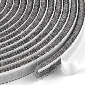 تجريد الطقس للأبواب والنوافذ، شريط ختم الفرشاة، لاصق قوي، مقاوم للطقس، مقاوم للغبار، عازل للصوت، مانع الضوضاء والرياح، حشو الفجوة، إدراج النافذة، رمادي، 0.35 بوصة × 0.20 بوصة × 16.5 قدم in Kuwait