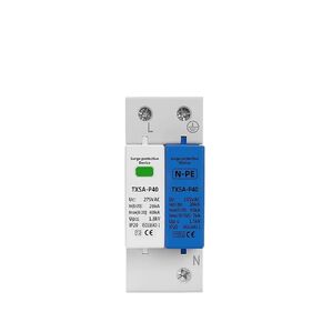جهاز إيقاف التيار المتردد SPD 1P+NPE 40KA 50KA T1 T2 385V 275V 255V جهاز حماية من ارتفاع التيار الكهربائي لجهاز حماية الجهد المنخفض مانع الصواعق (اللون: 1P NPE، الحجم: 385 فولت) in Kuwait