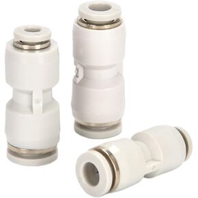 موصل خرطوم الهواء البلاستيكي الأبيض Pu8mm مباشرة من خلال المقابس السريعة Pg8-6 قطر متغير هوائي 1 قطعة (Pu16) in Kuwait