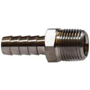 MIDLAND INDUSTRIES 32017SS Straight Adapter, 1/2-in Hose Barbed x 1/2-in MIP, Stainless Steel in Saudi Arabia