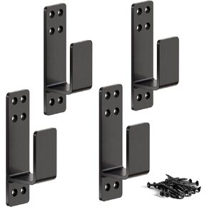2x4 Door Barricade Brackets Heavy Duty 4pcs Door Bar Holder Brackets for Home Security Black in Kuwait