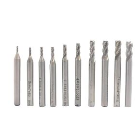10pcs/Set 1.5/2/2.5/3/3.5/4/4.5/5/5.5/6mm 4 Flute End Milling Cutter Straight Shank HSS Aluminum Milling Tool in Kuwait