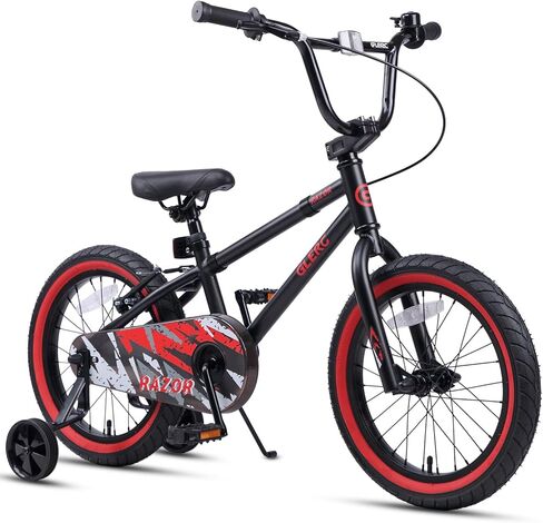 Glerc Kids Bike for Ages 1-8 Years Old, 12-16 Inch BMX Style Kids Bicycle with Training Wheels, Boys Bike for Children and Toddler, Multiple Colors in Kuwait