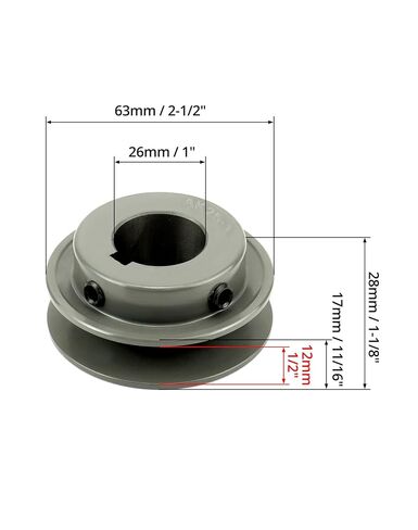 QWORK Double Groove Web Sheaves, 2.5"OD 1" Bore V-Belt Sheave for V-Belt, 2AK251 in Saudi Arabia