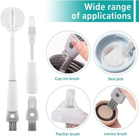 5 in 1 Detachable Multi-Functional Cup Bottle Cleaning Brush Set, Portable Long Handle Bottle Cleaner for Washing Narrow Neck Cup, Spout/Lid Cleaner Brushes in Kuwait