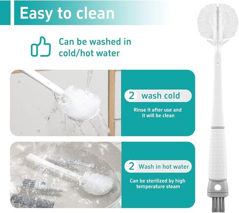 5 in 1 Detachable Multi-Functional Cup Bottle Cleaning Brush Set, Portable Long Handle Bottle Cleaner for Washing Narrow Neck Cup, Spout/Lid Cleaner Brushes in Kuwait