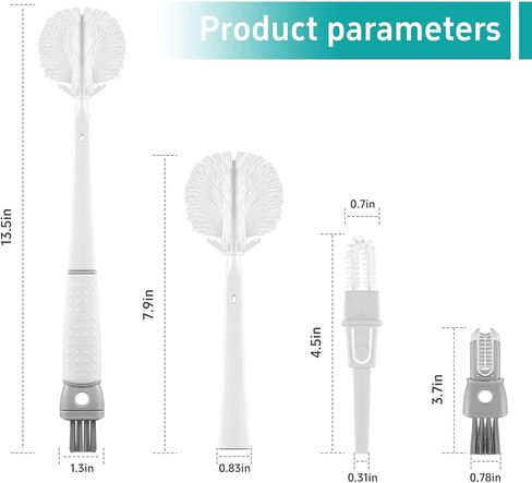 5 in 1 Detachable Multi-Functional Cup Bottle Cleaning Brush Set, Portable Long Handle Bottle Cleaner for Washing Narrow Neck Cup, Spout/Lid Cleaner Brushes in Kuwait