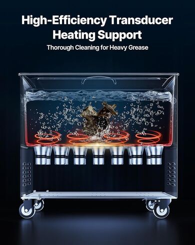 VEVOR 50L Ultrasonic Cleaner, Professional Ultrasonic Cleaner Machine with Cleaning Basket & Digital Display, 840W Stainless Steel Large Cleaning Machine with Wheels for Industrial Parts, Carburetors in Kuwait