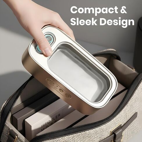 Ultrasonic Jewelry Cleaner – 48kHz High-Frequency Stainless Steel - with 3-Speed Modes, Timer |14 oz, 360° Deep Cleaning | Low Noise, Professional Cleaner for Glasses, Watches, Contact Lenses & More in Kuwait