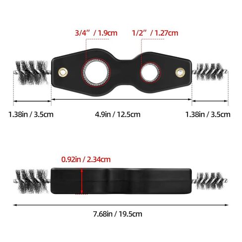 1 Pcs Black Stainless Steel 4 in 1 Copper Tubing Brush Copper Pipe Cleaner Car Battery Cleaning Brush 1/2 in and 3/4 in Cleaning Inside and Outside Thread for Soldering, Plumbing Installation in Kuwait