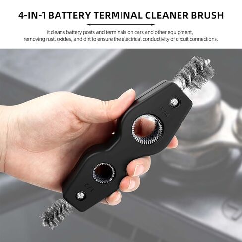 1 Pcs Black Stainless Steel 4 in 1 Copper Tubing Brush Copper Pipe Cleaner Car Battery Cleaning Brush 1/2 in and 3/4 in Cleaning Inside and Outside Thread for Soldering, Plumbing Installation in Kuwait