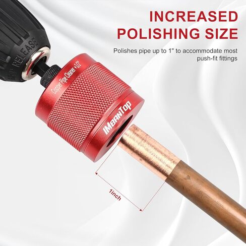 منظف ​​أنابيب نحاسية معدنية 1/2 بوصة و3/4 بوصة للمثقاب، مع ساق سداسية 1/4 بوصة، تحتوي كل منها على شفرتين إضافيتين للفرشاة، لتنظيف الأنابيب النحاسية، والتلميع، وإزالة الطلاء والصدأ (أحمر) in Kuwait