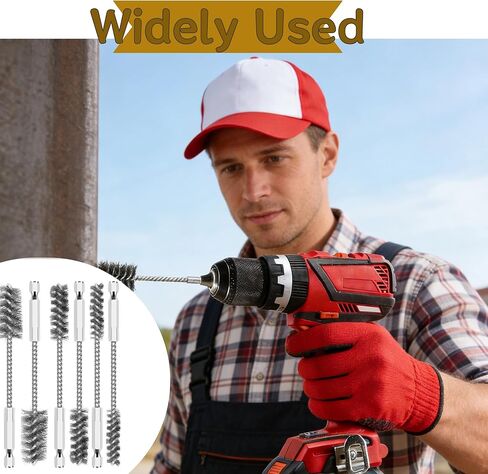 16 Pcs Stainless Steel Bore Brush Set, Heavy Duty Wire Brush for Drill with Hex Shank, Bristles Bore Cleaning Brush Set for Power Drill, Rust, Tube Cleaning in Kuwait