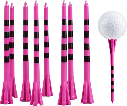 FINGER TEN Extra Long Golf Tees Plastic 4 Inch or 5 Inch Value 50 Pack, Unbreakable & Consistent Height Tees with Reduce Friction, Driving Range Tee Easy to Find in White Pink Green in Kuwait