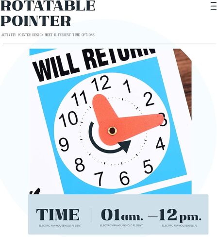 Plastic Time Indicator Highly Visible Out to Lunch Signs for Office Door Will Return Sign Be Back Sign with Clock Design Perfect for Business Use and Directing Customers with Clear Readability in Kuwait