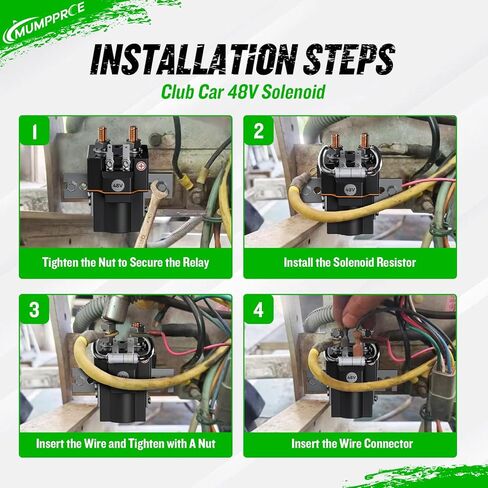 ملف لولبي للسيارة بمقاوم 48 فولت، ملف لولبي لعربة الجولف ذو 4 محطات لسيارة Club Car DS 1995-Up & Precedent 2004-2008 كهربائي، يستبدل OEM 101908701، 102774701، 1014947، SW80-2028P in Kuwait