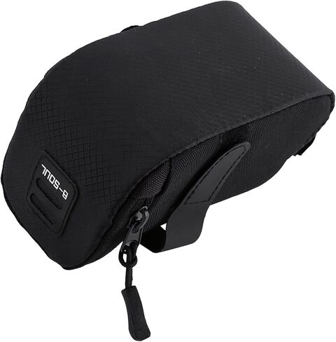 Bike Tail Rear Pouch, Durable Polyester Under Seat Storage Bag with Hook and Loop for Road Bike Mountain Cycling Accessories (Black) in Saudi Arabia