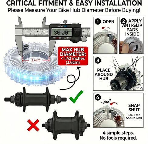 HANZE Rechargeable Bike Wheel Lights – 9 Colors 21 Lighting Modes LED Hub Light, 20H Runtime Motion Activated Bicycle Tire Safety Accessories, Cool Spoke Lights Gifts for Kids Adults (2 Pack) in Kuwait