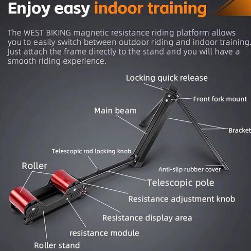 Bike Trainer,Magnetic Resistance Bicycle Training Stand,with 3 Resistance Levels, Fits 16-29in Wheels in Saudi Arabia