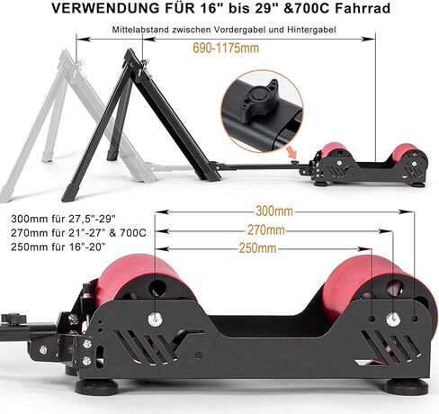 Bike Trainer,Magnetic Resistance Bicycle Training Stand,with 3 Resistance Levels, Fits 16-29in Wheels in Saudi Arabia