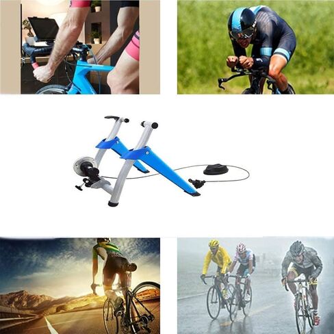 Bicycle Turbo Trainer,Exercise Bicycle Trainer Stand Stationary Indoor Magnetic Resistance 6 Levels Adjustable Fold Storage Home Sport Fitness Steel Frame in Kuwait