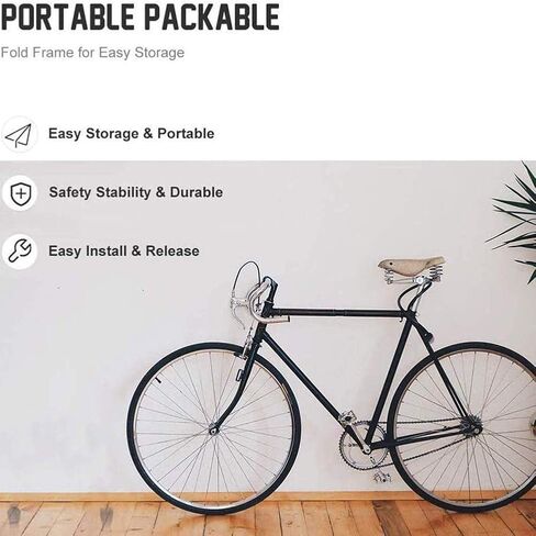 Bicycle Turbo Trainer,Exercise Bicycle Trainer Stand Stationary Indoor Magnetic Resistance 6 Levels Adjustable Fold Storage Home Sport Fitness Steel Frame in Kuwait