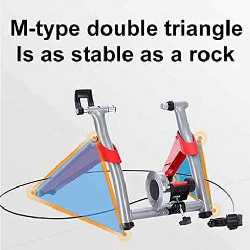 Exercise Bicycle Trainer Stand Indoor Magnetic Resistance 6 Levels Adjustable Wire Control Fold Home Sport Fitness Noise Reduction Stationary Exercise Steel Frame in Kuwait