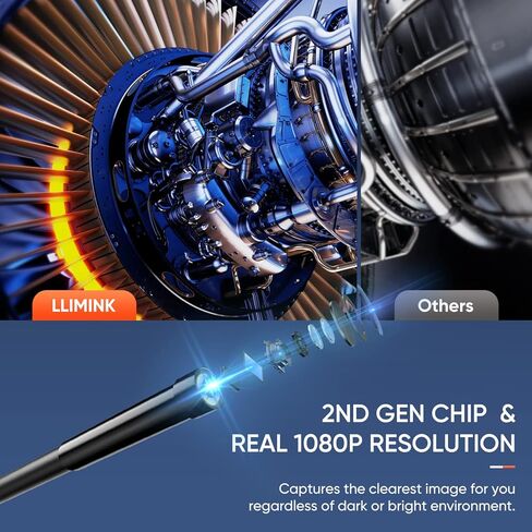 Wireless Endoscope, LIMINK 50Ft Snake Camera, Inspection Camera with Ip67 Waterproof, WiFi borescopes 2.0 MP HD Drain Camera for Android and iOS Smartphone, iPhone, iPad, Samsung -Black(50FT) in Kuwait