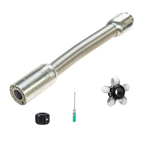 رأس كاميرا الصرف الصحي WP9600FTR مع غطاء واقي عجلة توجيه جهاز الإرسال 512 هرتز، ملحق بديل/أجزاء من 23 مم/0.9 بوصة كاميرا فحص الصرف الصحي JQKJCAM مع محدد موقع 12 مصباحًا (WP90F SP09F) in Kuwait