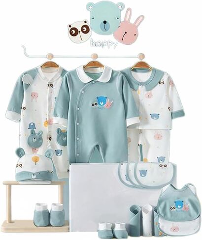 ملابس الأطفال الرضيع ، يجب أن تكون ضرورية حديثي الولادة ، مجموعات هدايا الأطفال ， إجمالي 22 قطعة ， يشمل 3 ملابس + ملحقات in Kuwait