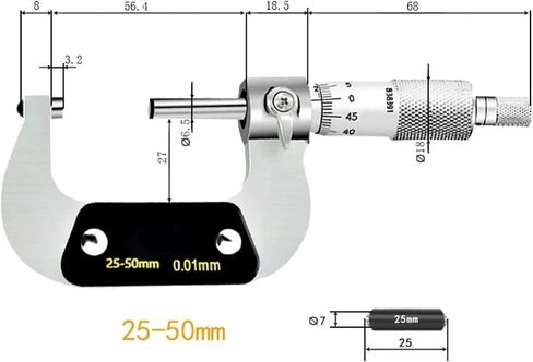 0-25-50-75 mm Digital Micrometer 0.01mm Hardened Steel Carbide Tips Outside Micrometer Caliper with Case(0-25mm) in Saudi Arabia