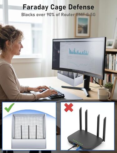 تم حظر غطاء جهاز توجيه WiFi كبير ، حوالي 90 ٪ من جهاز التوجيه WiFi EMF و 5G ، غطاء جهاز توجيه wifi للحماية ، جهاز توجيه wifi emf faraday cage in Kuwait