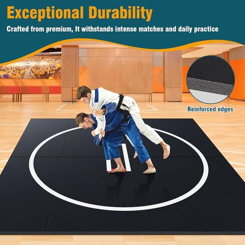 10x10ft Wrestling Mat 1.2inch Thick Foldable XPE Jiu Jitsu Floor Exercise Mat for BJJ MMA Martial Art Boxing Grappling and Judo in Kuwait