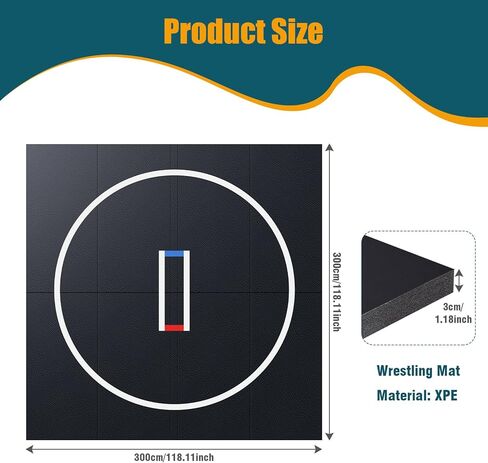 10x10ft Wrestling Mat 1.2inch Thick Foldable XPE Jiu Jitsu Floor Exercise Mat for BJJ MMA Martial Art Boxing Grappling and Judo in Kuwait